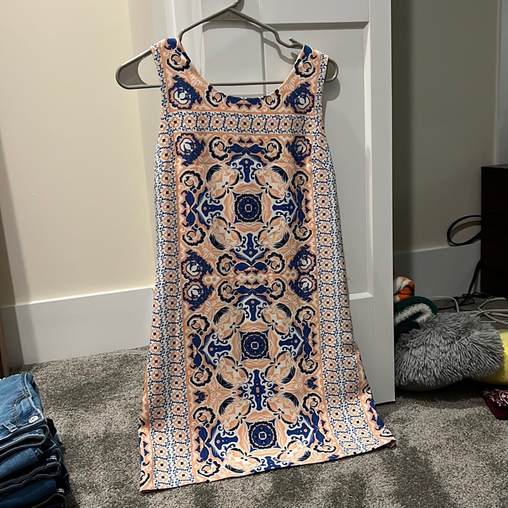 Skies are Blue dress, size Small, pink and blue pattern